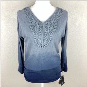 Knox Rose Striped Hand Tie Dye Cold Shoulder Top